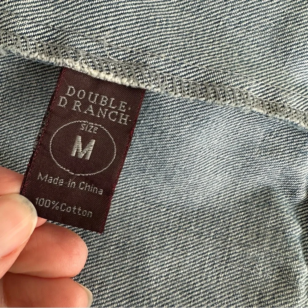 Double D Ranch Light Blue Denim Thunderbird Embroidered Jean Jacket - Picture 12 of 15